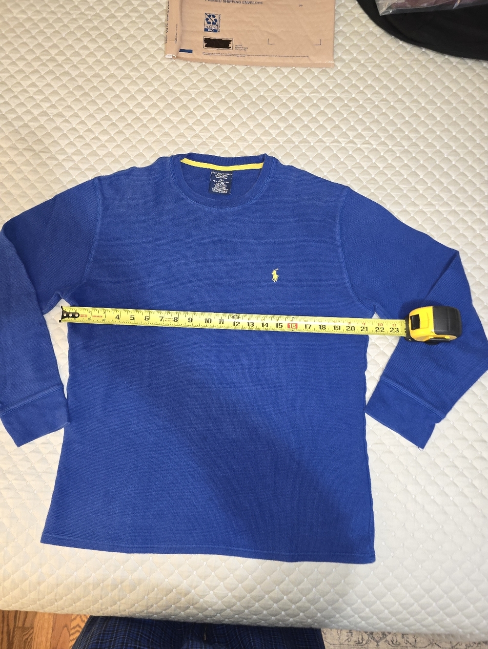 Lg - Polo by Ralph Lauren Men’s Bright Blue Crewneck with Yellow Logo.